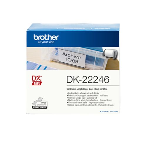 BROTHER Fita continua adhesiva de papel térmico (blanca). Ancho: 103 mm. Longitud: 30,48 m , Brother , BRODK22246 , 4977766776967